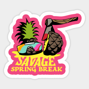 Savage Spring Break Binge-Watchers Podcast Tee Sticker